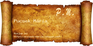 Pucsek Mária névjegykártya